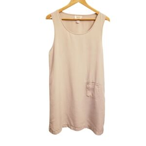 Talbots Vintage Neutral Minimalist Khaki Sleeveless Relaxed Fit Shift Dress Sz M